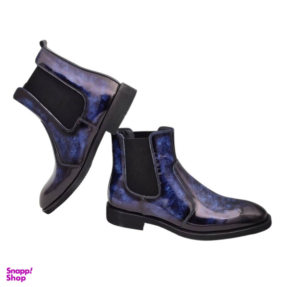 بوت مردانه چرم ریباری مدل X1 رنگ آبی لاجوردی