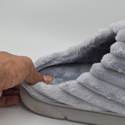 دمپایی حوله ای کد 6788 رنگ خاکستری روشن