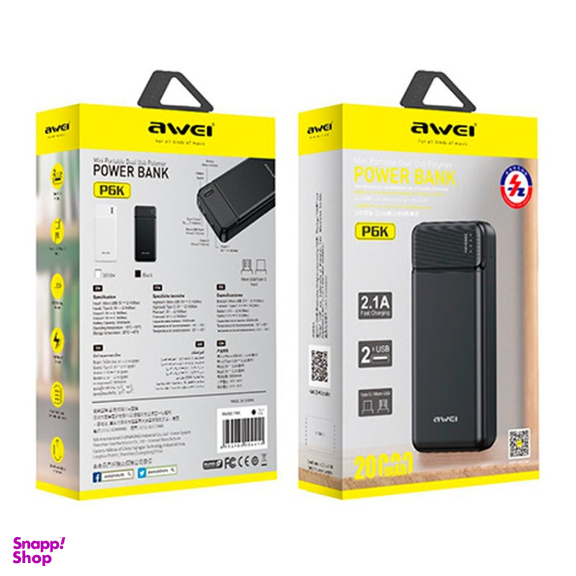 پاوربانک اوی مدل P6K 10.5W ظرفیت 20000 میلی آمپر ساعت