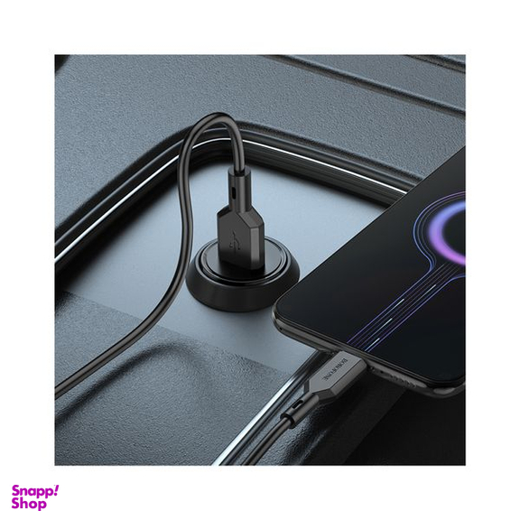 شارژر فندکی بروفون مدل BZ18 QC3.0 18W به همراه کابل تبدیل MicroUSB