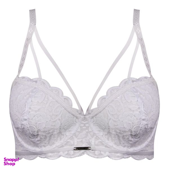 ست شورت و سوتین زنانه ماییلدا مدل فنردار گیپوری کد 4691-8585 رنگ سفید