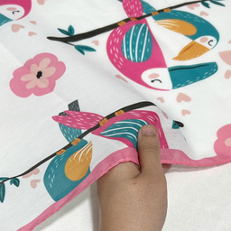 مینی اسکارف دخترانه طرح پرنده کارتونی کد 1035