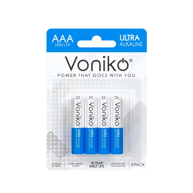 باتری نیم قلمی ونیکو مدل LR03 بسته 8 عددی