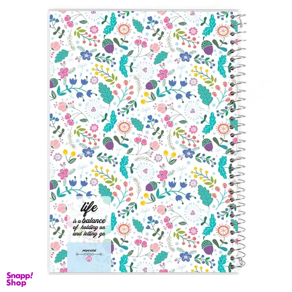 دفتر مشق 80 برگ مکث نوت طرح گل کد 9821