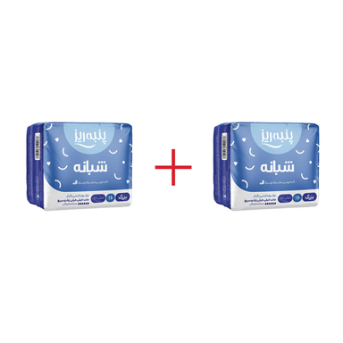 نوار بهداشتی پنبه ریز مدل Perforated Film For Night سایز بزرگ بسته 10 عددی مجموعه 2 عددی