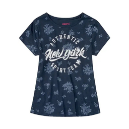 ست تیشرت و شلوارک دخترانه پیپرتس کد 142 رنگ سرمه‌ ای