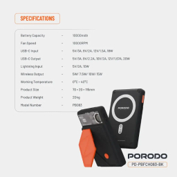 پاوربانک مگسیف پرودو مدل PD-PBFCH083 ظرفیت 10000 میلی‌ آمپر ساعت