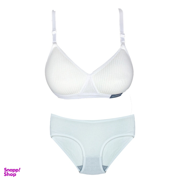 ست سوتین و شورت دخترانه اسفنجی بدون فنر کد 535 رنگ سفید