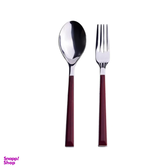 ست قاشق و چنگال 12 پارچه سی اند اس طرح چوبی