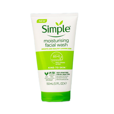 شوینده صورت سیمپل مدل Moistrurising کد 01 حجم 150 میلی لیتر