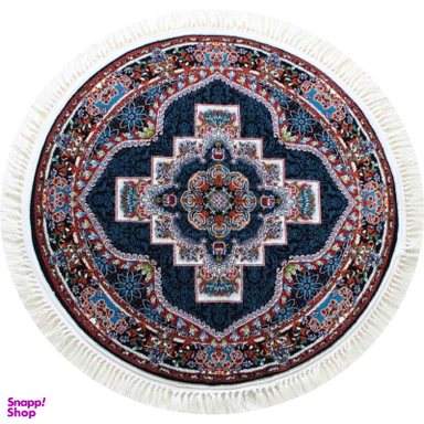 فرش ماشینی گرد مدل ناردون 101 رنگ سرمه‌ ای