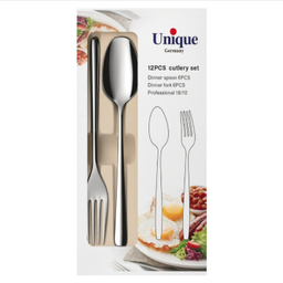 ست قاشق و چنگال 12 پارچه یونیک مدل ناخنی 18/10 کد RAGA