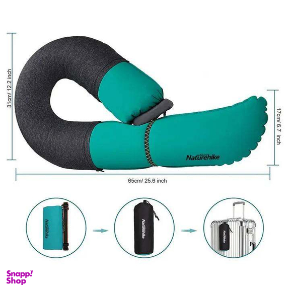 بالش بادی گردنی نیچرهایک مدل Multifunctional Extended U-Shaped Inflatable Pillow کد ZT004