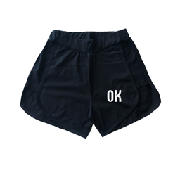 ست نیم‌ تنه و شورتک زنانه طرح OK کد KS7 رنگ مشکی