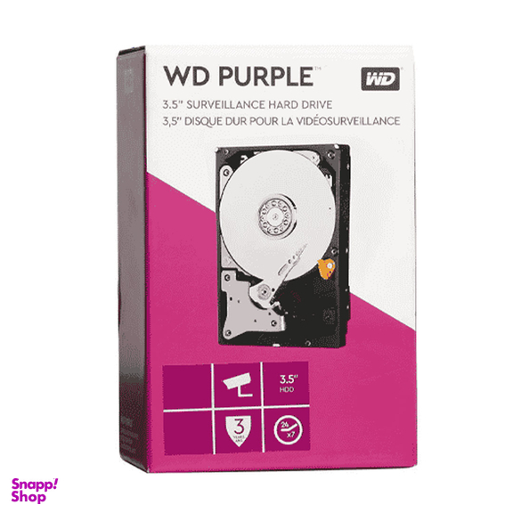 هارددیسک اینترنال وسترن دیجیتال مدل Purple WD80PURZ ظرفیت 8 ترابایت