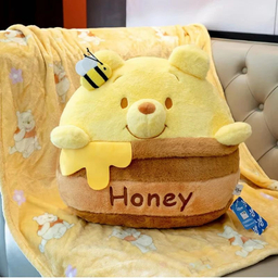 عروسک مدل خرس پو ارتفاع 48 سانتی متر به همراه پتو