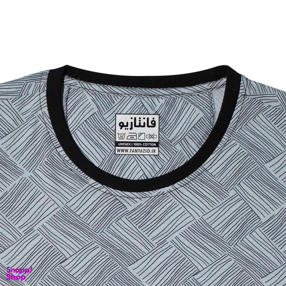 تیشرت آستین کوتاه مردانه فانتازیو مدل ژئومتریک رنگ آبی