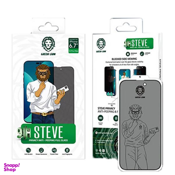 محافظ صفحه نمایش حریم خصوصی گرین لاین مدل 9H steve مناسب برای گوشی موبایل اپل iphone 14 pro
