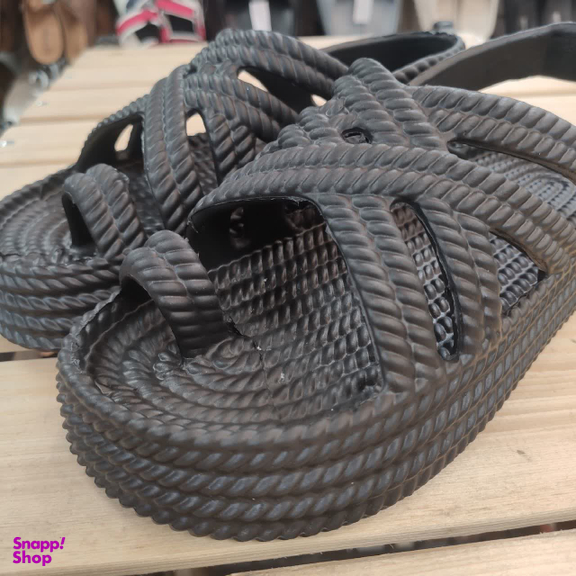 دمپایی دخترانه زیتون مدل ساحلی رنگ مشکی