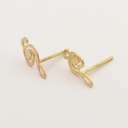 گوشواره طلا 18 عیار زنانه کاپانی طرح ملودی و قلب کد KE010