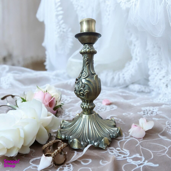 جاشمعی برنجی طرح آنتیک مجموعه 2 عددی