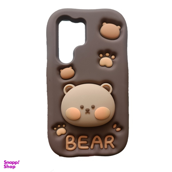 قاب گوشی موبایل سیلیکونی عروسکی مدل خرسی پاپ سوکت شو کد 124 مناسب سامسونگ Galaxy S24 Ultra