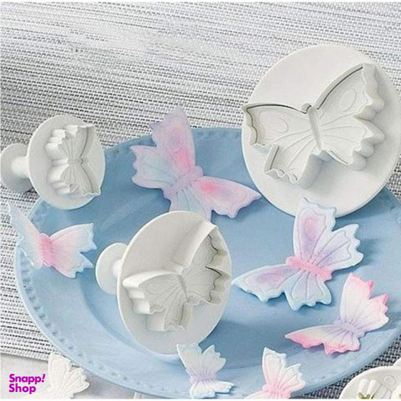 کاتر شیرینی پزی به گز مدل پروانه مجموعه 3 عددی