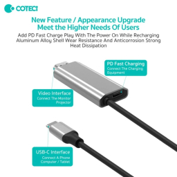کابل تبدیل Type-C به HDMI کوتتسی مدل 33025 طول 2 متر