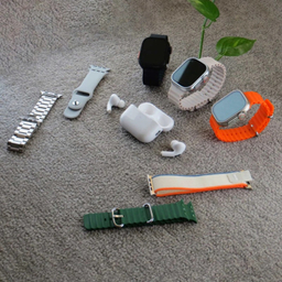 ساعت هوشمند ورنا مدل W49 Ultra مجموعه 7 بندی به همراه هندزفری مدل Airpod Pro
