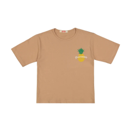 ست تیشرت و شلوارک دخترانه مادر مدل پینا کد AM-MA-Pina رنگ نسکافه ای