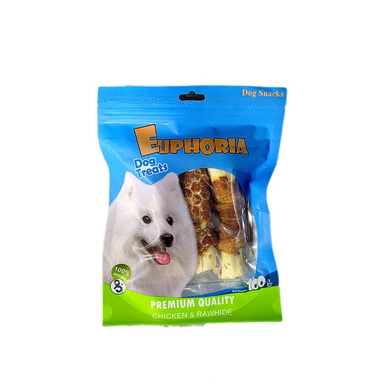 تشویقی سگ ایفوریا مدل روهاید دورپیچ مرغ ضخیم کد 001 وزن 100 گرم