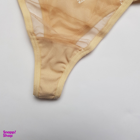 ست شورت و سوتین زنانه برتا مدل توری کد 2420C رنگ کرم