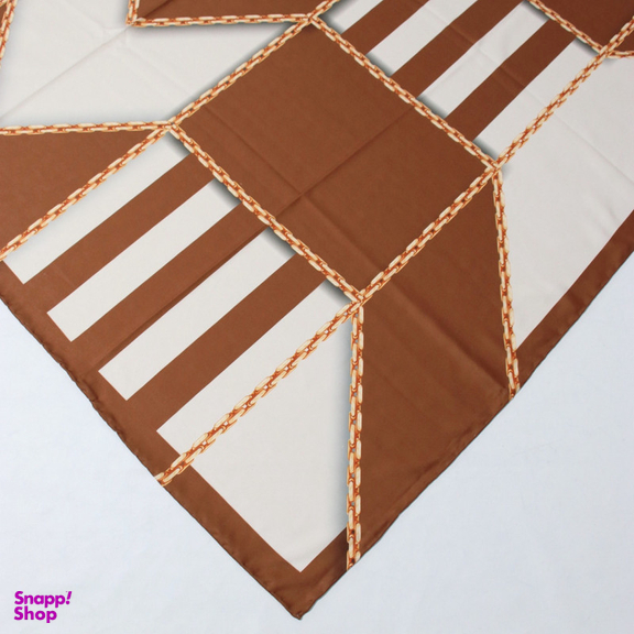 روسری زنانه آنالیا مدل ابریشم دست دوز طرح زنجیری کلاسیک کد ana-2821