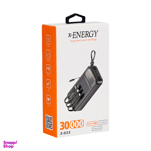 پاوربانک ایکس-انرژی مدل X-833 22.5W ظرفیت 30000 میلی آمپر ساعت