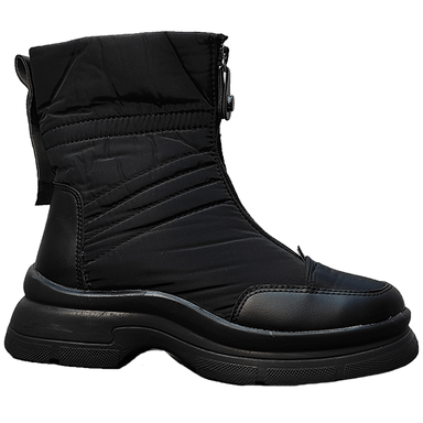 نیم بوت زنانه مدل کاپشنی کد 1136 مشکی