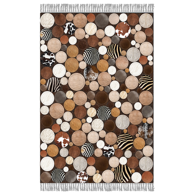 فرش ماشینی چاپی بدون تار و پور هانوکس مدل سنگ فرش کد AHC-895-1