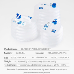دبه آب تاشو نیچرهایک مدل PE Folding Bucket کد S002-T ظرفیت 10 لیتر