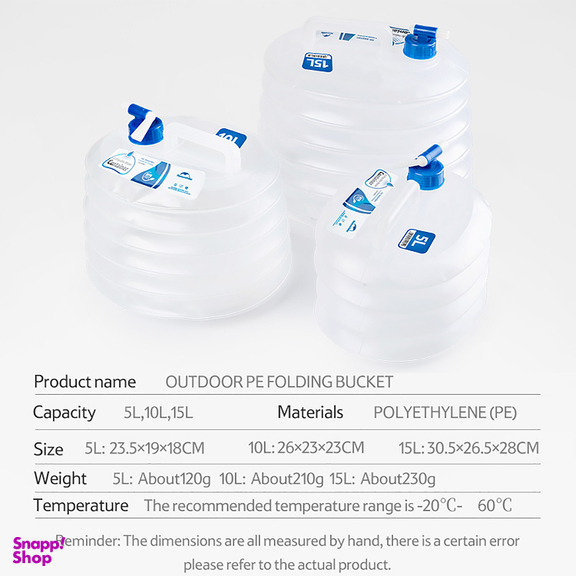 دبه آب تاشو نیچرهایک مدل PE Folding Bucket کد S002-T ظرفیت 10 لیتر