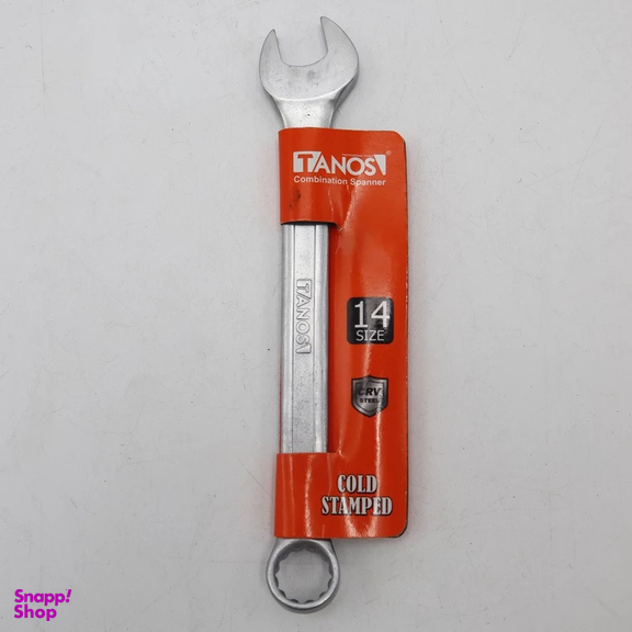 آچار یکسر تخت و یکسر رینگی تانوس مدل SMT-TANOS-14MM-TAKHT-RING سایز 14 میلی متر