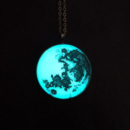 گردنبند زنانه مدل ماه شب تاب رزینی