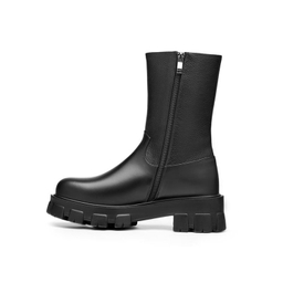 نیم بوت زنانه نوین چرم مدل 6931  WS3654 رنگ مشکی