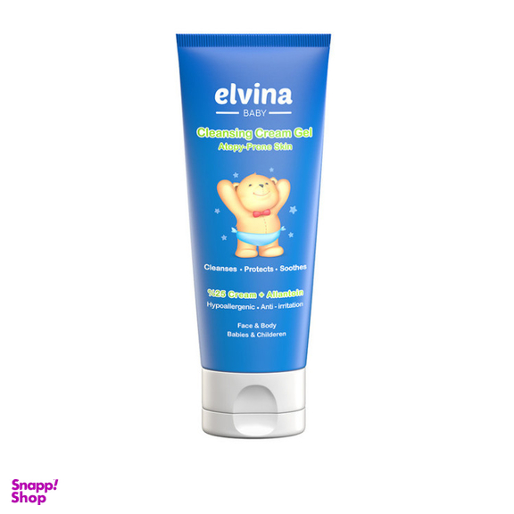 کرم ژل شستشوی صورت و بدن کودک الوینا مدل اتوپیک حجم 200 میلی لیتر