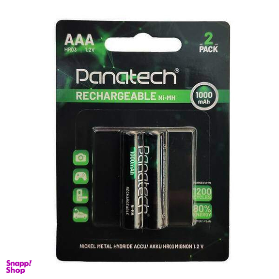 باتری نیم قلمی AAA پاناتک مدل Rechargeable بسته 2 عددی