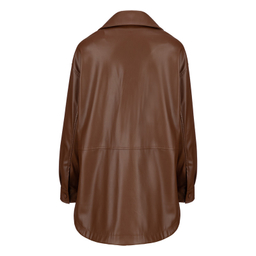 کت چرم زنانه سرژه مدل 232129 رنگ قهوه ای