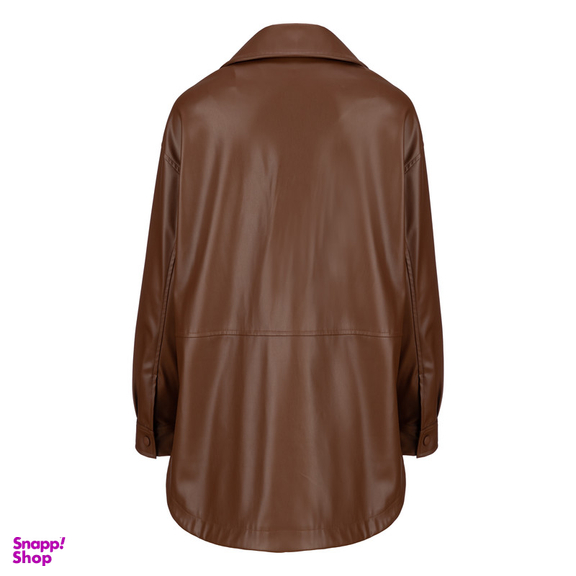 کت چرم زنانه سرژه مدل 232129 رنگ قهوه ای