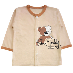 ست شومیز و شلوار نوزادی مدل تدی کد 4033 رنگ کرم