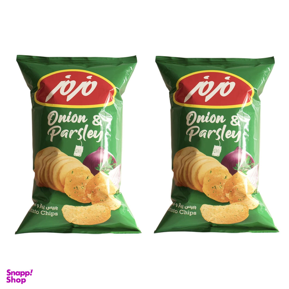 چیپس پیاز و جعفری مزمز وزن ۶5 گرم بسته 2 عددی