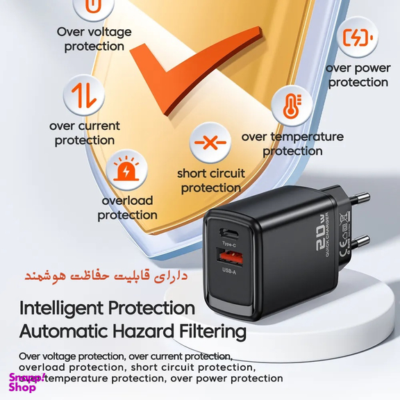شارژر دیواری 20 وات توکی مدل JT-P20F