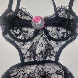 لباس خواب زنانه نوشه پوش مدل توری فنردار کد 90007