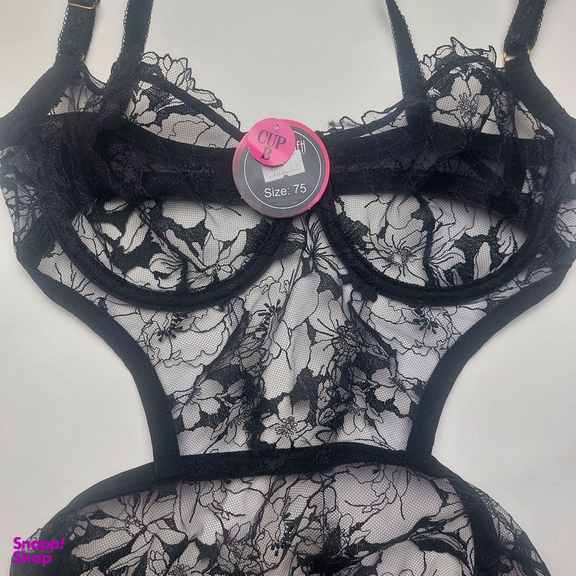 لباس خواب زنانه نوشه پوش مدل توری فنردار کد 90007